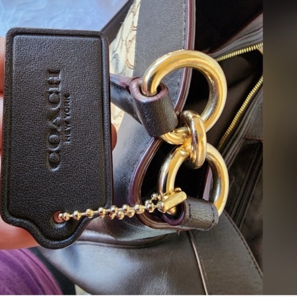 Coach Dark Brown Leather Handbag - Picture 8 of 12